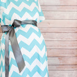 Aqua Chevron - Maternity Labor & Delivery Hospital Gown