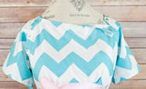 Aqua Chevron - Maternity Labor & Delivery Hospital Gown