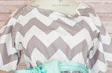 Gray Chevron - Maternity Labor & Delivery Hospital Gown