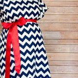 Navy Chevron - Maternity Labor and Delivery Hospital Gown