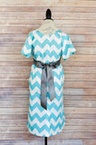 Aqua Chevron - Maternity Labor & Delivery Hospital Gown