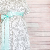 Gray Damask - Maternity Labor & Delivery Hospital Gown